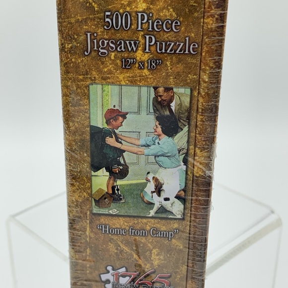 Norman Rockwell Collection 500 Piece Jigsaw Puzzle “Home From Camp” USA  Tin Box - Picture 4 of 11